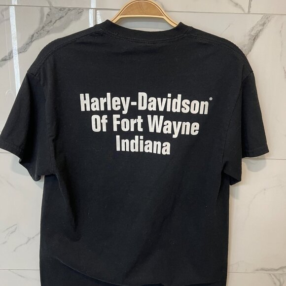 Harley-Davidson, Black, White, Orange T-Shirt, Size: M, Unisex - Picture 2 of 3